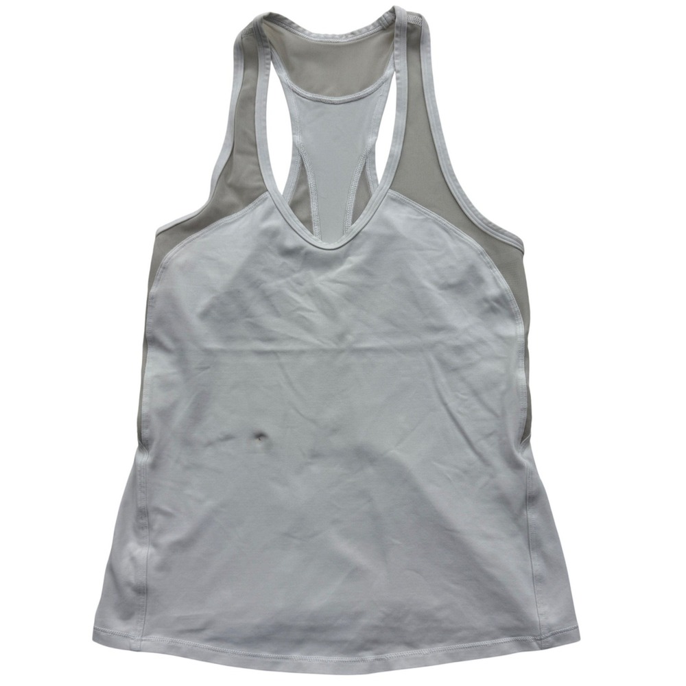 Lululemon Tank Top Womens 2/4‎ White Mesh Racerback Activewear Workout Yoga